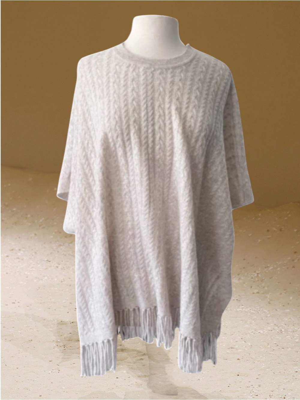 New! ALASHAN WOOL BRAIDED PONCHO ONE SIZE O/S